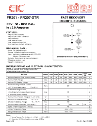 Datasheet FR201 manufacturer EIC