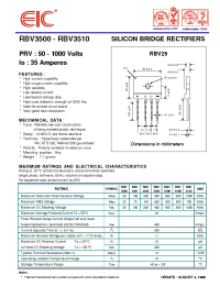 Datasheet RBV3501 manufacturer EIC