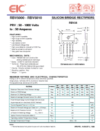 Datasheet RBV5002 manufacturer EIC