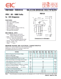Datasheet RBV604 manufacturer EIC