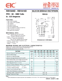 Datasheet RBV802D manufacturer EIC