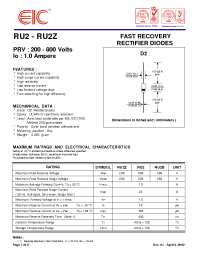 Datasheet RU2Z manufacturer EIC