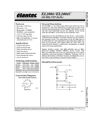 Datasheet EL2004C manufacturer Elantec