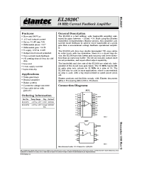 Datasheet EL2020C manufacturer Elantec