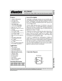 Datasheet EL2044 manufacturer Elantec