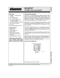 Datasheet EL2072CN manufacturer Elantec