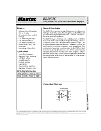 Datasheet EL2075CN manufacturer Elantec
