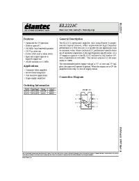 Datasheet EL2221CS manufacturer Elantec