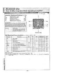 Datasheet EL2224D manufacturer Elantec