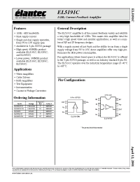 Datasheet EL5191CW-T13 manufacturer Elantec