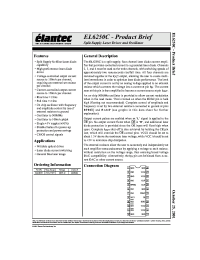 Datasheet EL6250CU manufacturer Elantec