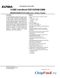 Datasheet EBD52UC8AKFA-5C-E manufacturer Elpida