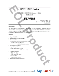 Datasheet HM5117805 manufacturer Elpida