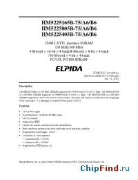Datasheet HM5225165BLTT-75 manufacturer Elpida