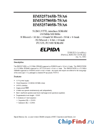 Datasheet HM5257805BTD-75 manufacturer Elpida