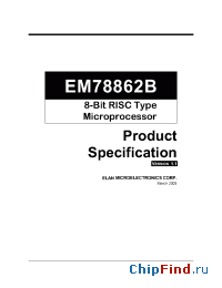 Datasheet EM78862B manufacturer EMC