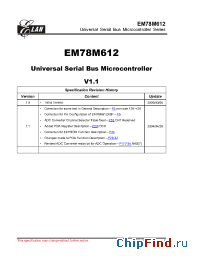 Datasheet EM78M612A manufacturer EMC