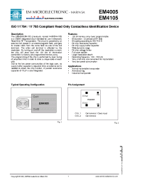 Datasheet EM4005 manufacturer EM Microelectronic