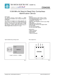 Datasheet EM4006F9WT7 manufacturer EM Microelectronic