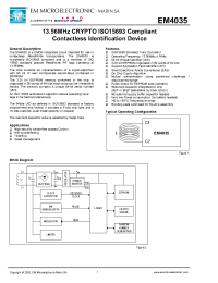 Datasheet EM4035 manufacturer EM Microelectronic