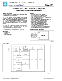 Datasheet EM4135 manufacturer EM Microelectronic