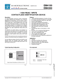 Datasheet EM4150A6WW6 manufacturer EM Microelectronic