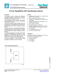 Datasheet EM4444 manufacturer EM Microelectronic