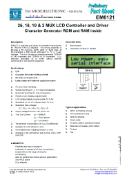 Datasheet EM6121 manufacturer EM Microelectronic