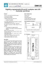 Datasheet EM6125 manufacturer EM Microelectronic