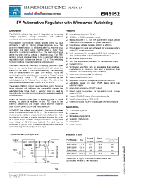 Datasheet EM6152V30 manufacturer EM Microelectronic