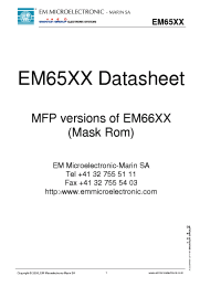 Datasheet EM6520 manufacturer EM Microelectronic