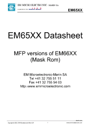 Datasheet EM6540 manufacturer EM Microelectronic