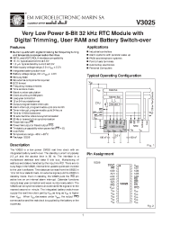 Datasheet V3025SO28B manufacturer EM Microelectronic