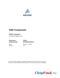 Datasheet B39192B7633D810 manufacturer EPCOS