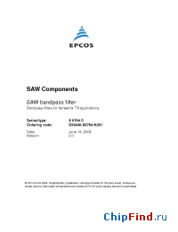 Datasheet B39440X6764N201 manufacturer EPCOS
