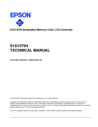 Datasheet S1D13704 manufacturer EPSON