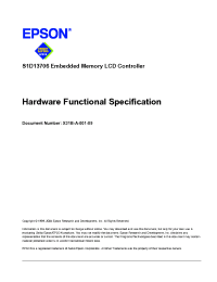Datasheet S1D13706 manufacturer EPSON