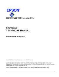 Datasheet S1D13A03 manufacturer EPSON