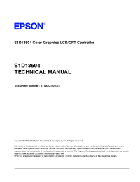 Datasheet SED1354 manufacturer EPSON