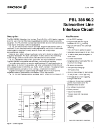 Datasheet PBL386502QNS manufacturer Ericsson