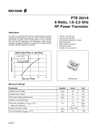 Datasheet PTB20216 manufacturer Ericsson