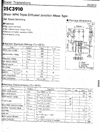 Datasheet 2SC3910 manufacturer Неопределенные