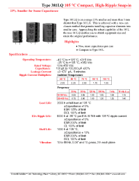 Datasheet 381LQ102M160K012 manufacturer Неопределенные