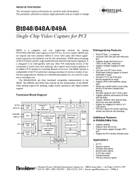 Datasheet Bt849AKPF manufacturer Неопределенные