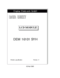 Datasheet DEM16101SYH manufacturer Неопределенные