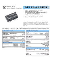 Datasheet DU1P0-05S12 manufacturer Неопределенные