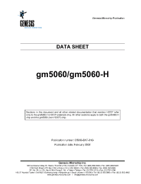 Datasheet GM5060 manufacturer Неопределенные