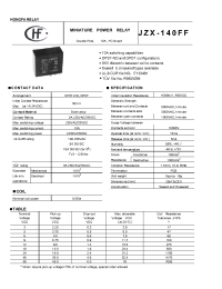 Datasheet JZX-140FF182HSNIL manufacturer Неопределенные