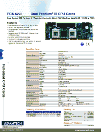 Datasheet PCA-6278 manufacturer Неопределенные