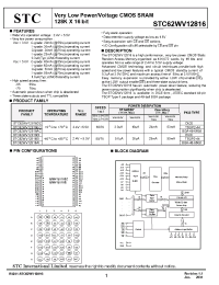 Datasheet STC62WV12816AI manufacturer Неопределенные